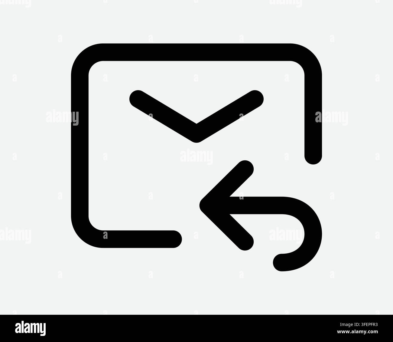 Email Reply Arrow Icon Mail Message Left Pointer Respond Return Back Outline Symbol Line Graphic Sign Stock Vector