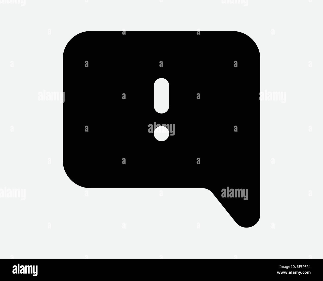 Exclamation Point Chat Line Icon Error Message Warning Speech Problem Comment Notification Outline Sign Symbol Stock Vector