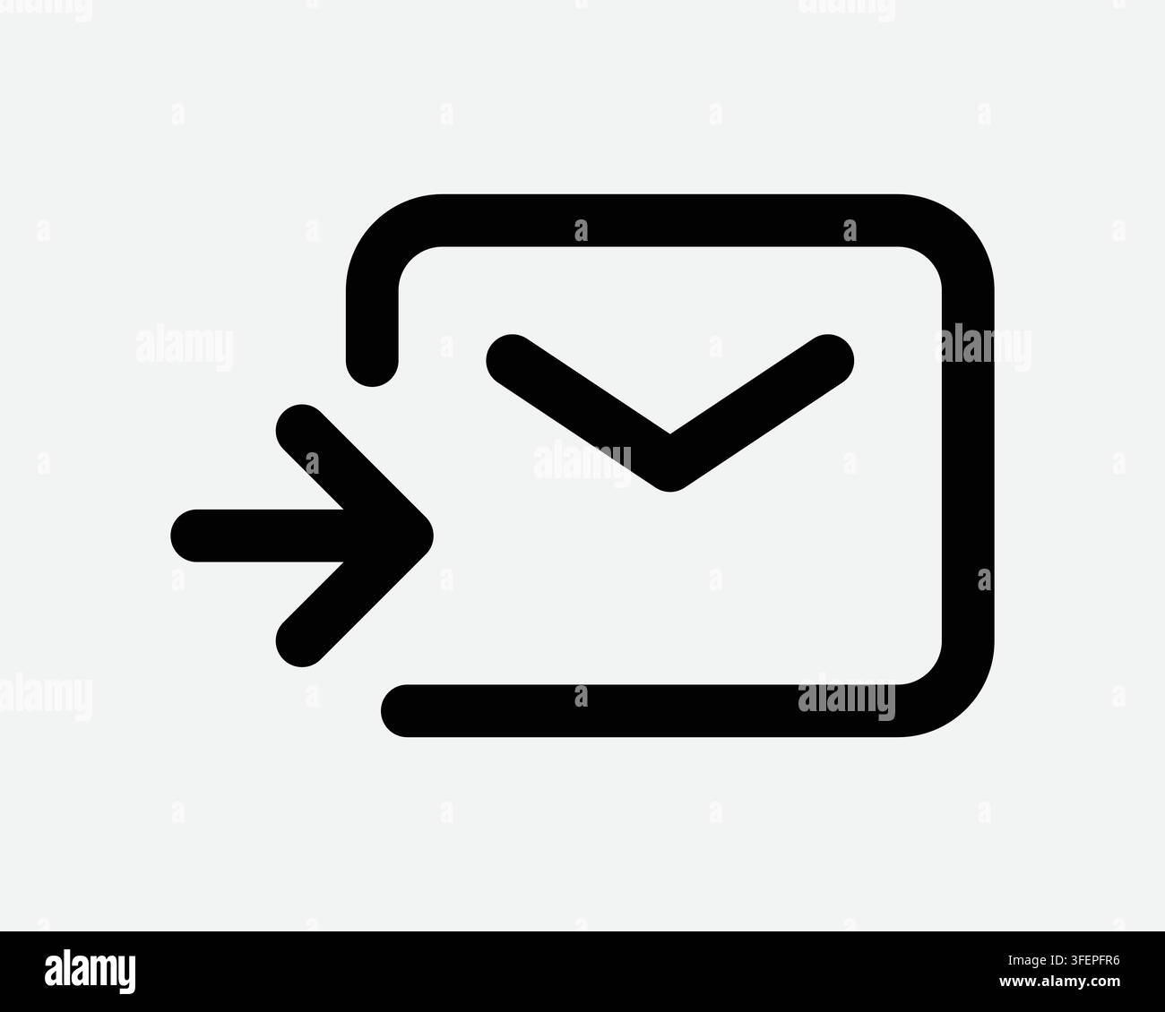 Email Forward Arrow Right Line Icon Letter Envelope Mail Reply Send Sign Message Postal Post Pointer Symbol Stock Vector