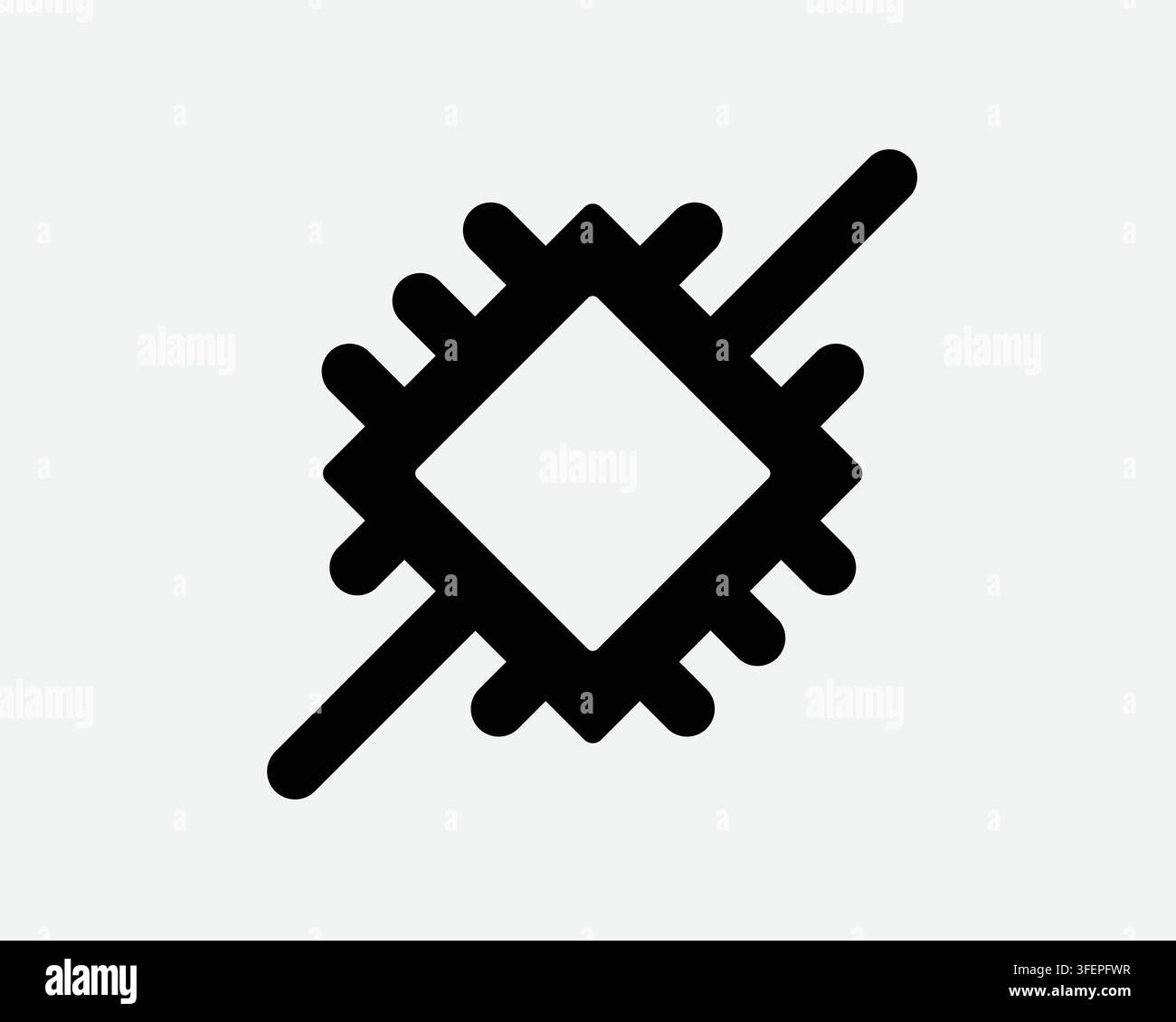 Microchip Line Icon Shape Computer Micro Chip Electronic Hardware Technology Tech Sign Semiconductor Symbol Stock Vector
