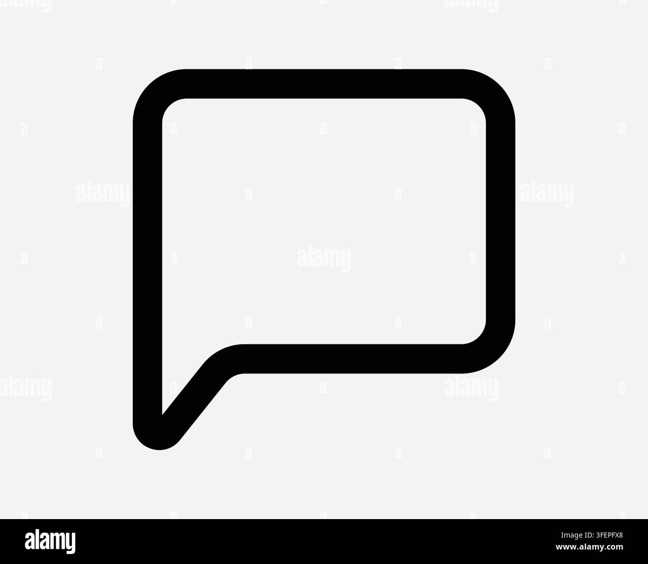 Outline Chat Box Line Icon Message Quote Speech Bubble Comment Outline Shape Symbol Talk Conversation Sign Stock Vector