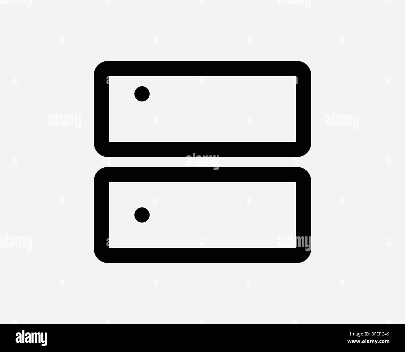 Computer Server Line Icon Data Storage Digital Database Network Graphic Black Outline Sign Symbol Stock Vector