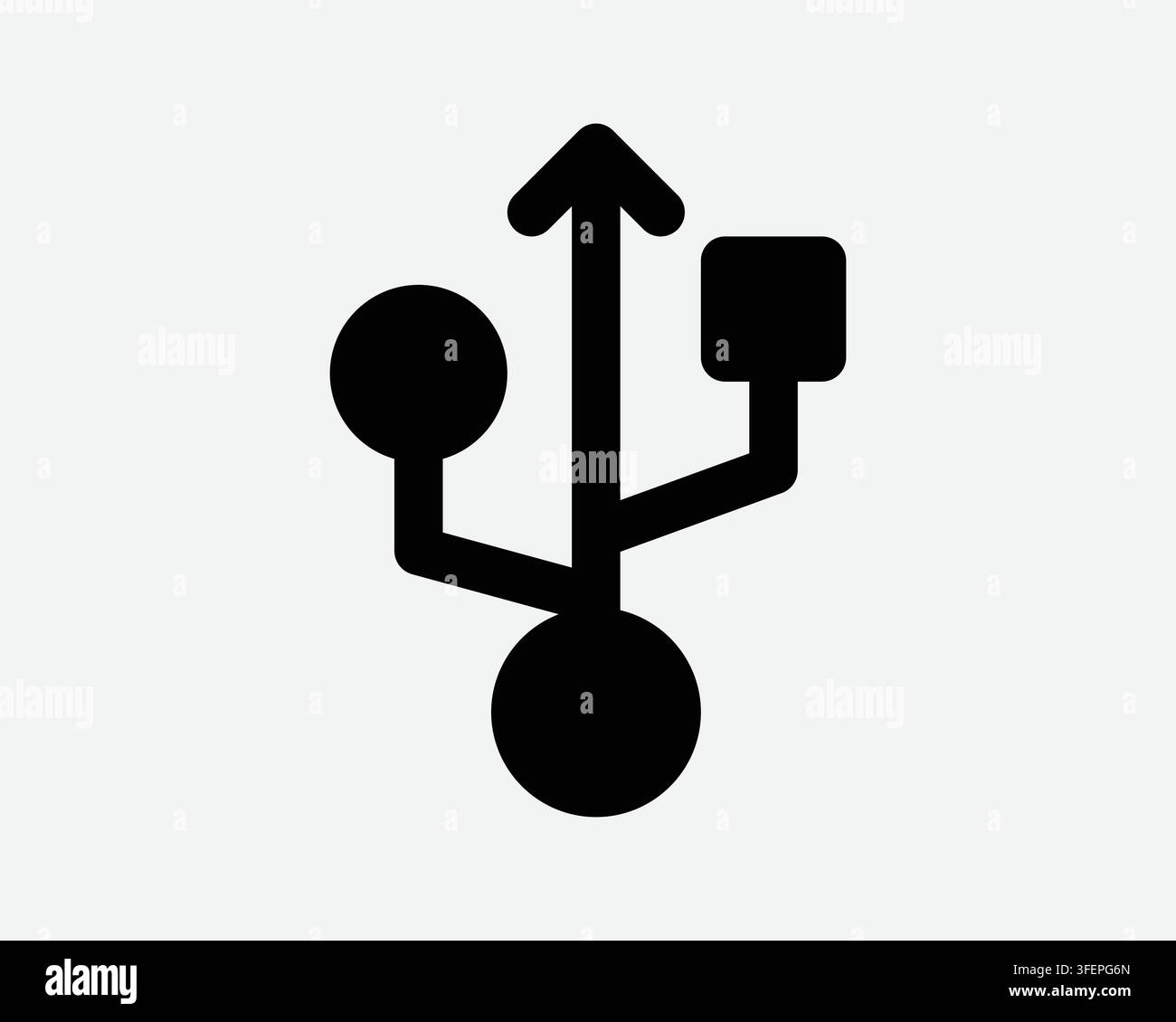 USB Connection Symbol Computer Wire Connection Drive Black Graphic Vector Icon External Storage Device Stock Vector