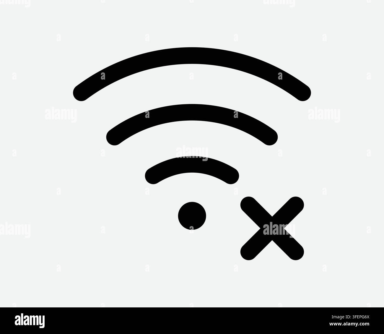 Wifi Error Symbol Black Graphic Vector Icon Network Failure No Internet Connection Sign Stock Vector