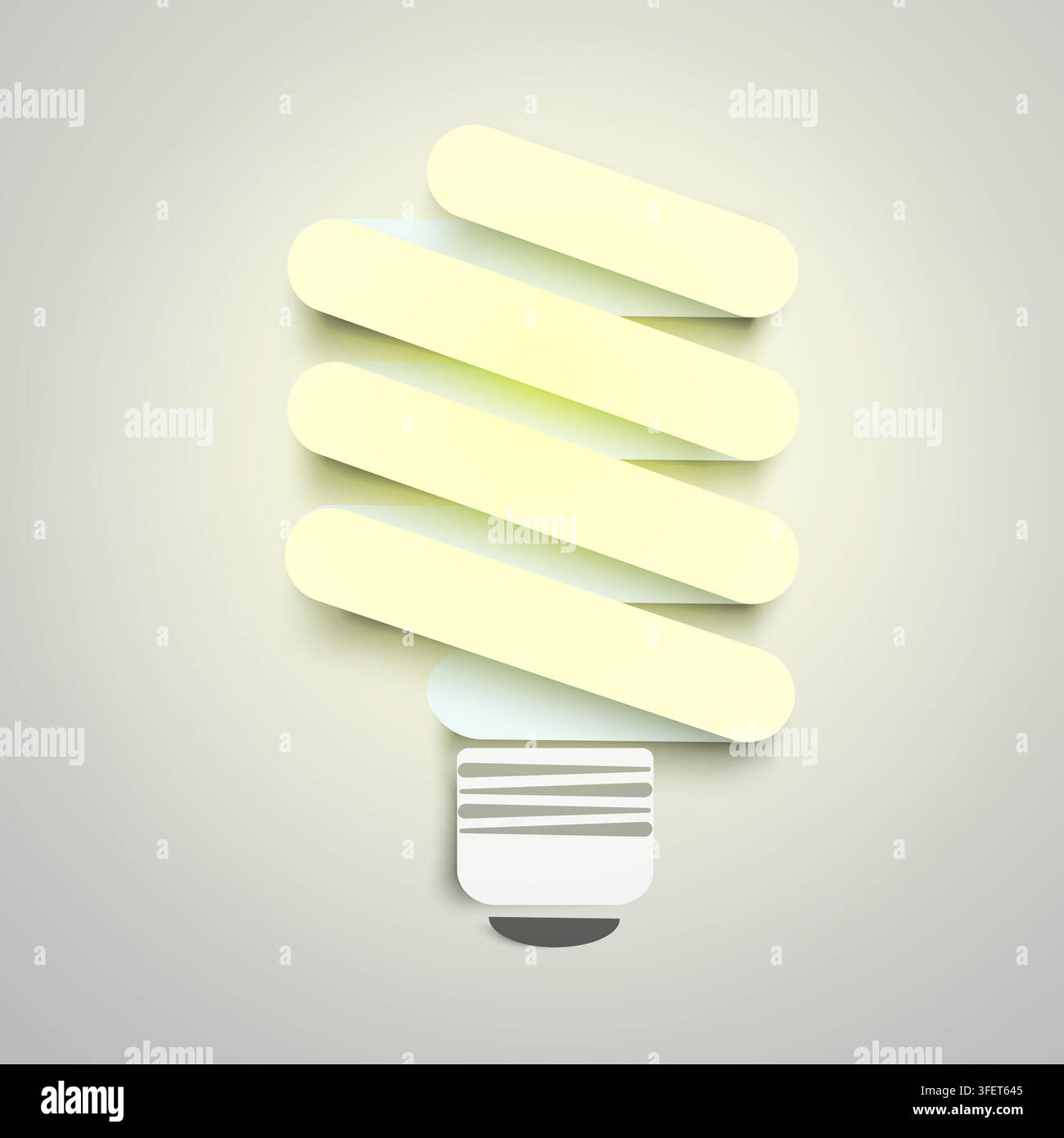 Fluorescent lamp is lit. Vector flat illustration Stock Vector