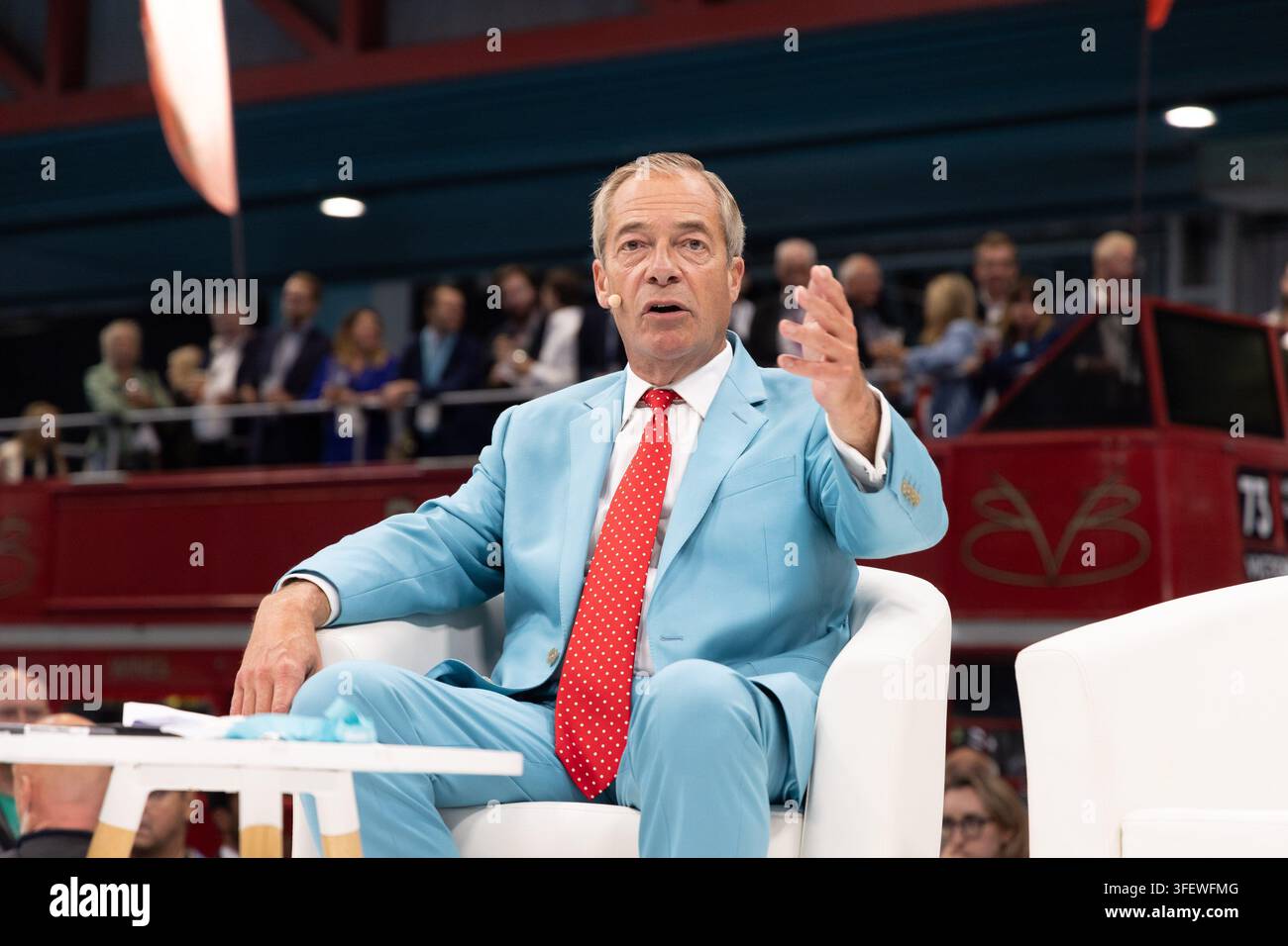 Nigel Farage Speaks During The Reform UK Conference To Members Of The nigel-farage-speaks-during-the-reform-uk-conference-to-members-of-the