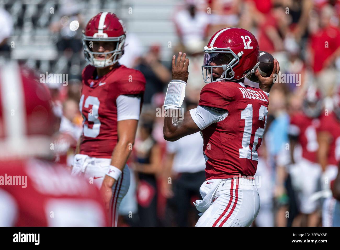 Alabama Quarterback Keelon Russell 12 Warms Up Before An NCAA College alabama-quarterback-keelon-russell-12-warms-up-before-an-ncaa-college
