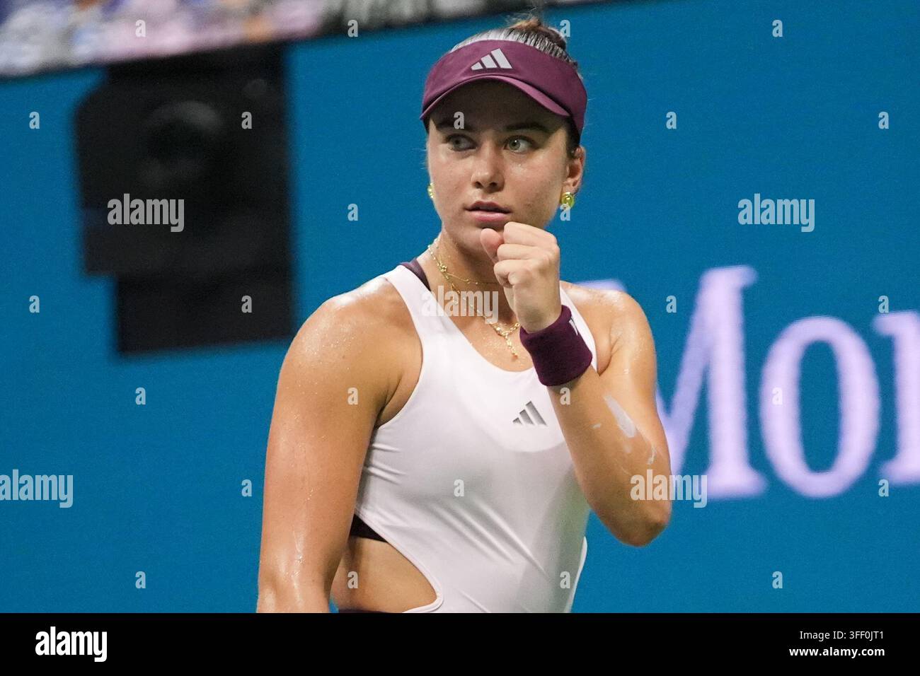Iva Jovic Of The United States Celebrates After A Point Against iva-jovic-of-the-united-states-celebrates-after-a-point-against