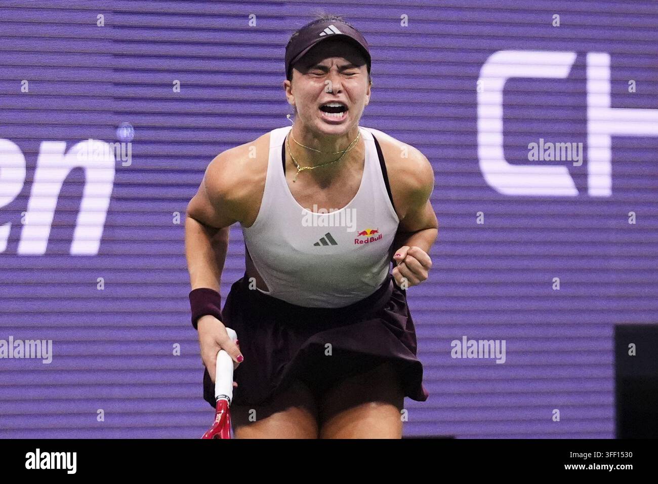 Iva Jovic Of The United States Celebrates After Defeating Alexandra iva-jovic-of-the-united-states-celebrates-after-defeating-alexandra