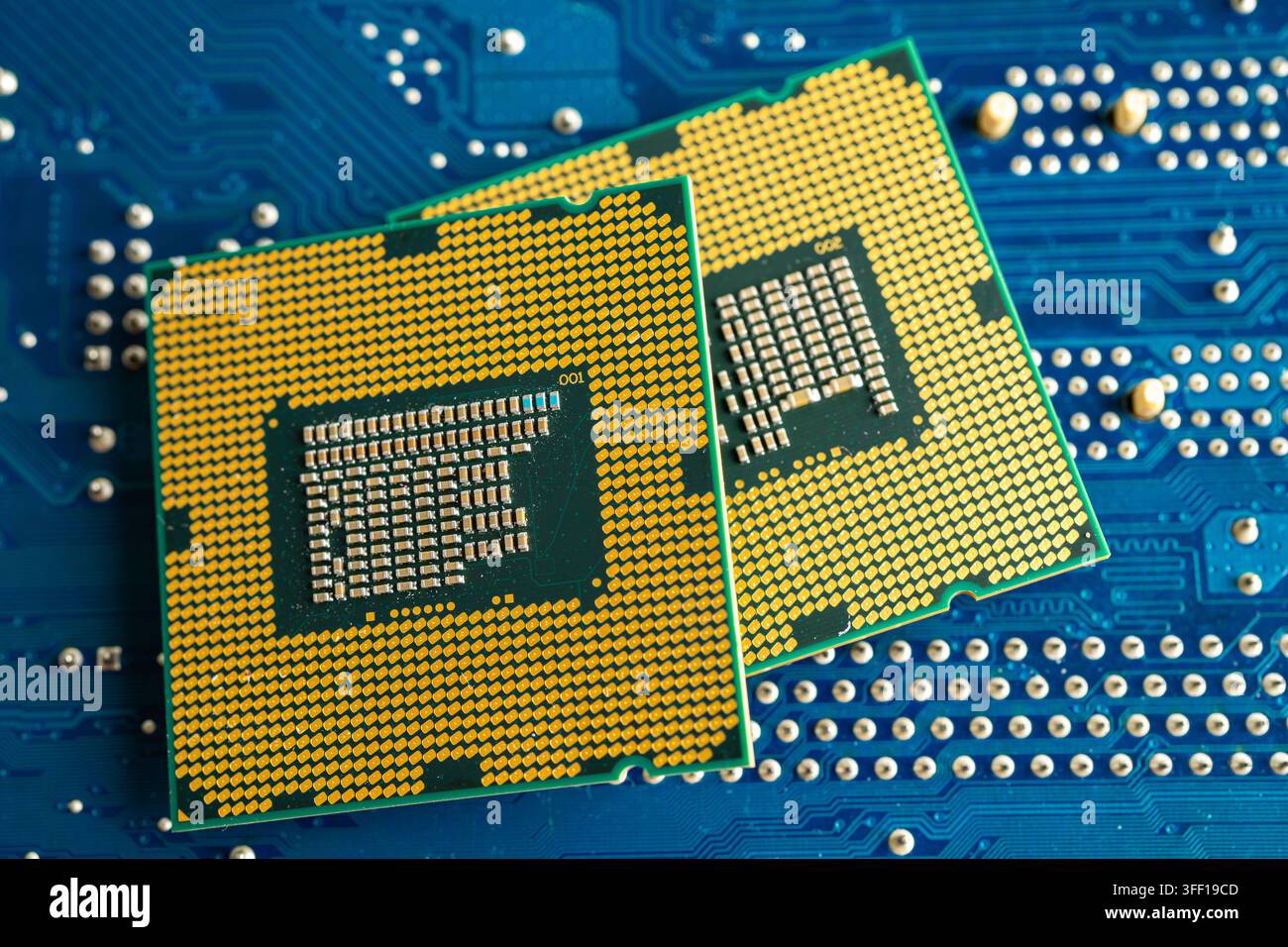 Central Processing Unit, CPU chip processor of computer mainboard, electronic technology. Stock Photo