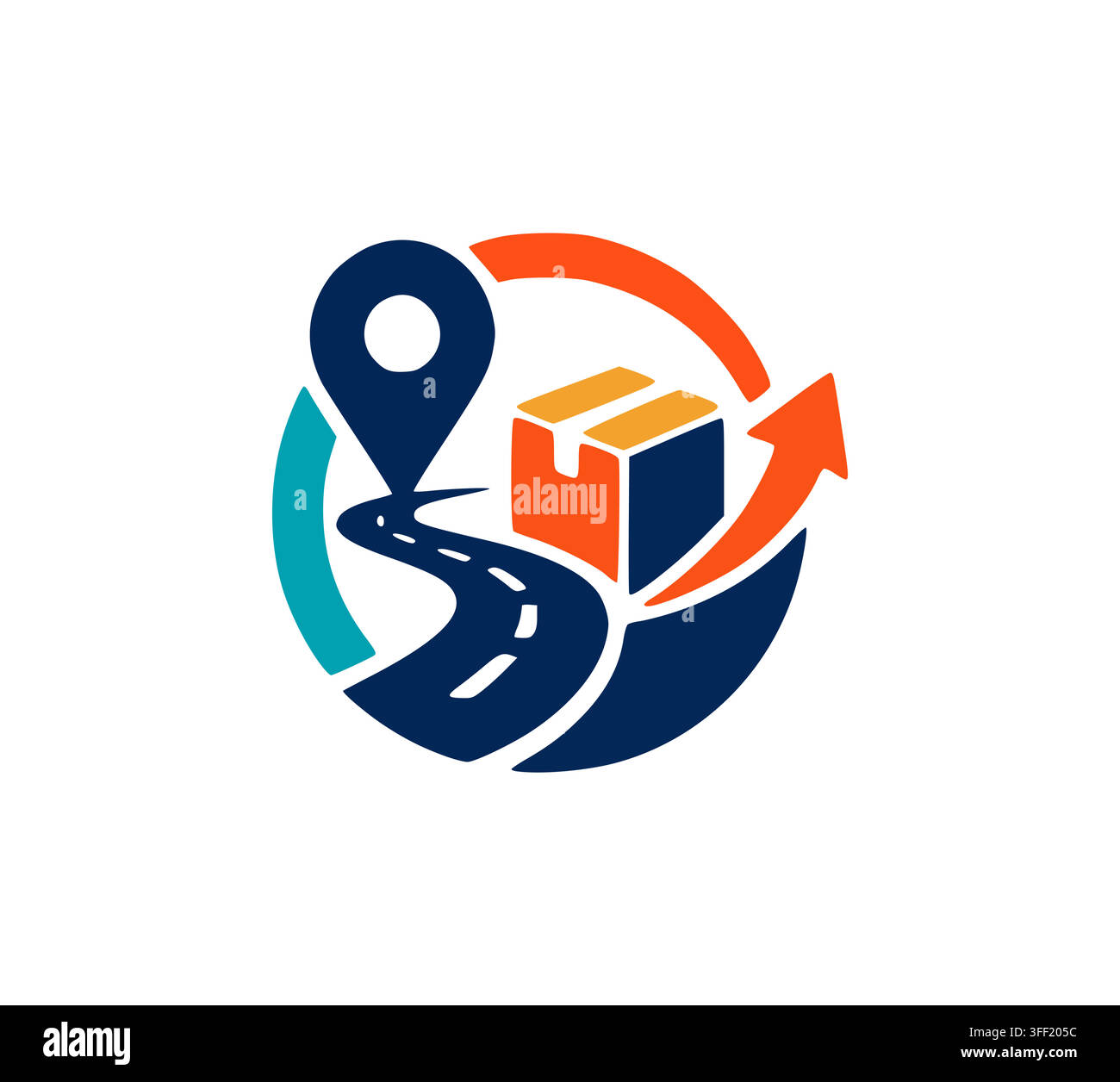 Modern Logistics Express Delivery Parcel Pin Route Logo Vector Design Stock Vector