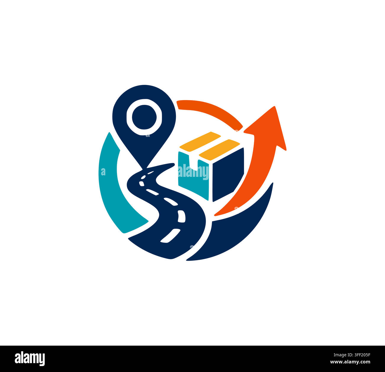 Modern Global Parcel Delivery Logistics Shipping Map Pin Logo Vector Stock Vector