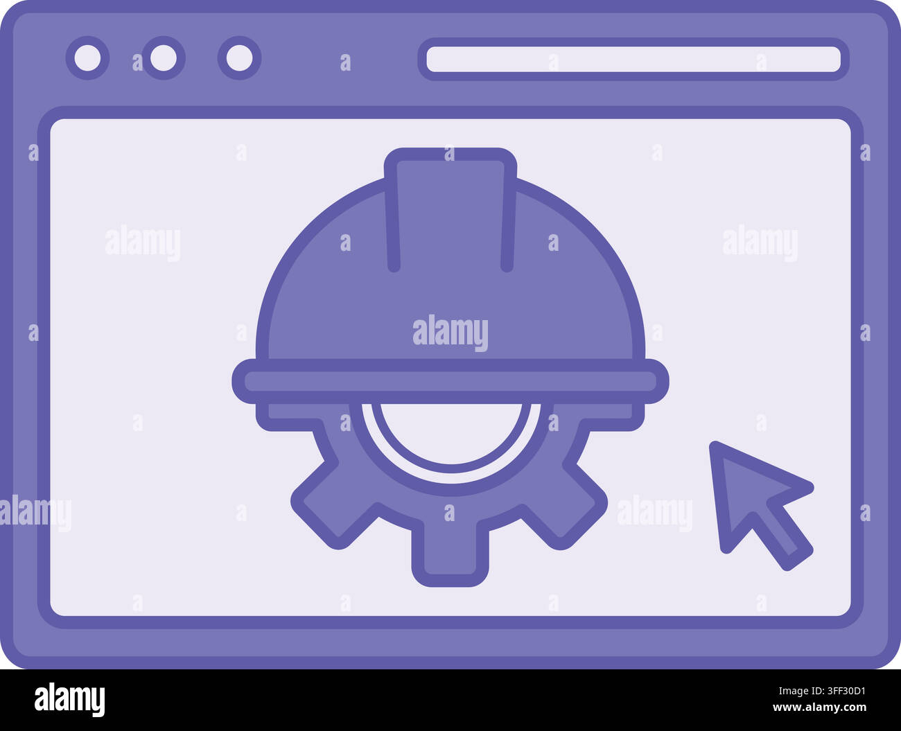 Colored IT Engineering Icon. Vector Illustration. Construction Helmet, Gear, and Application. Development, Implementation, and Support of Information Stock Vector