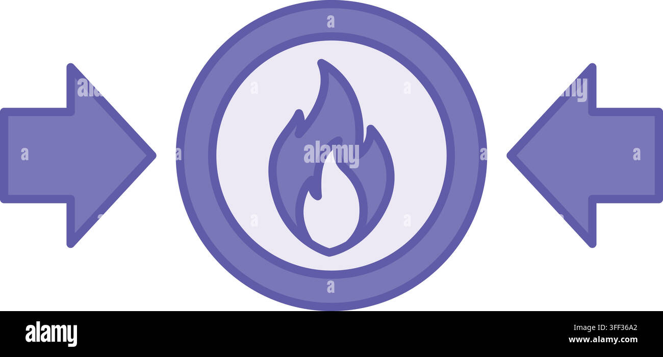 Colored Fire Button Icon. Vector Illustration. Fire Alarm System Device, Fire Alarm Trigger. Emergency Situation. Firefighter Concept Stock Vector