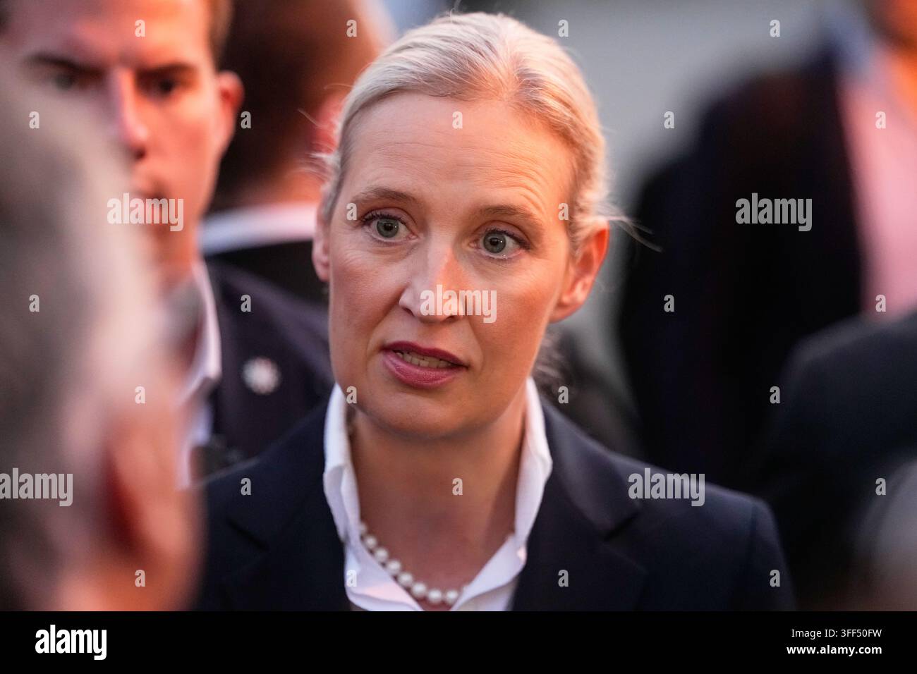 afd-co-chairwoman-alice-weidel-gives-interviews-at-an-election-party-of