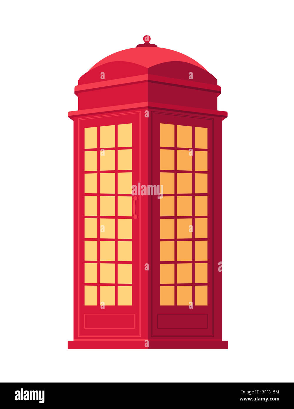 Red Telephone Booth - Flat Design Illustration Stock Vector
