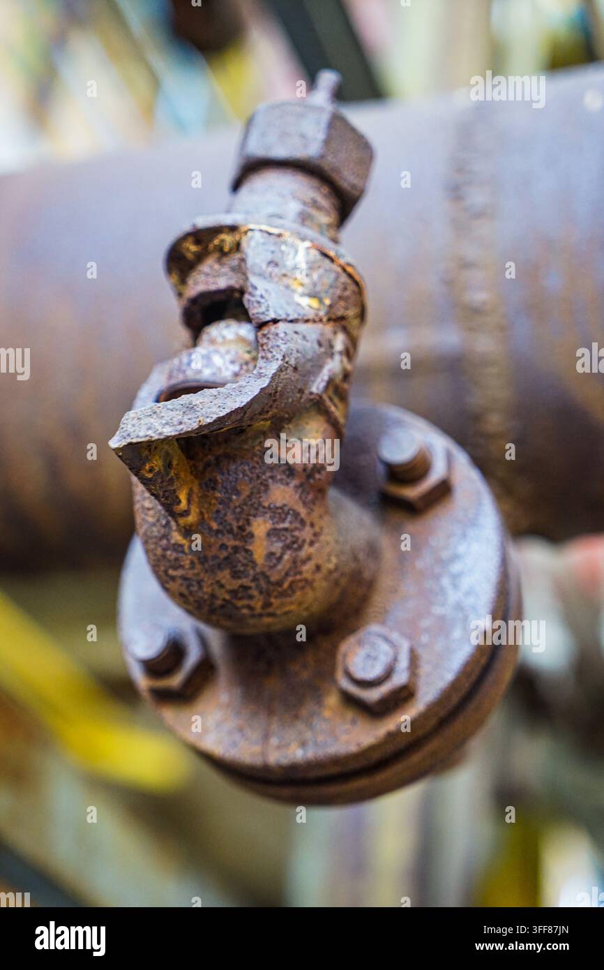 Worn out valve rusted corrosion Stock Photo