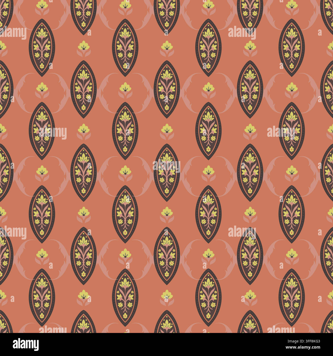 Classic Ethnic Medallion Print Interior Design Stock Vector