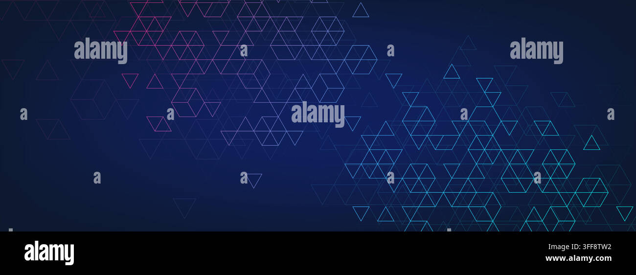 Modern abstract texture background with triangles, dots and hexagonal shapes. Geometric hexagonal pattern for poster, header, web banner, footer Stock Vector