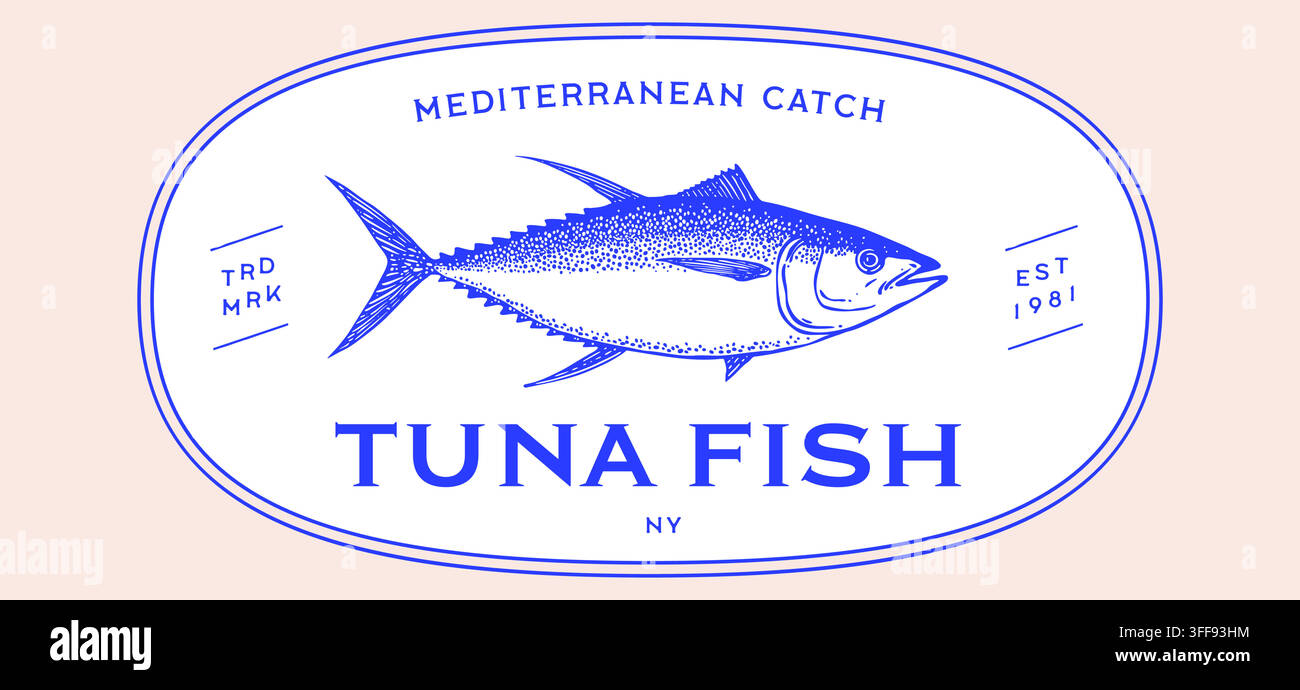 Tuna Fish, seafood, sketch Stock Vector