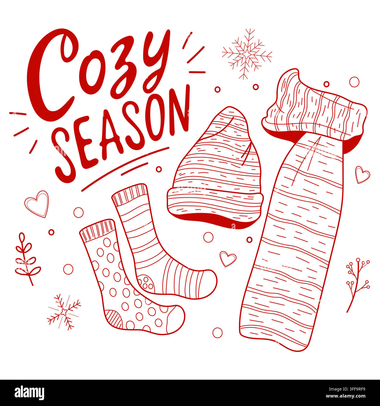 Cozy season poster Stock Vector