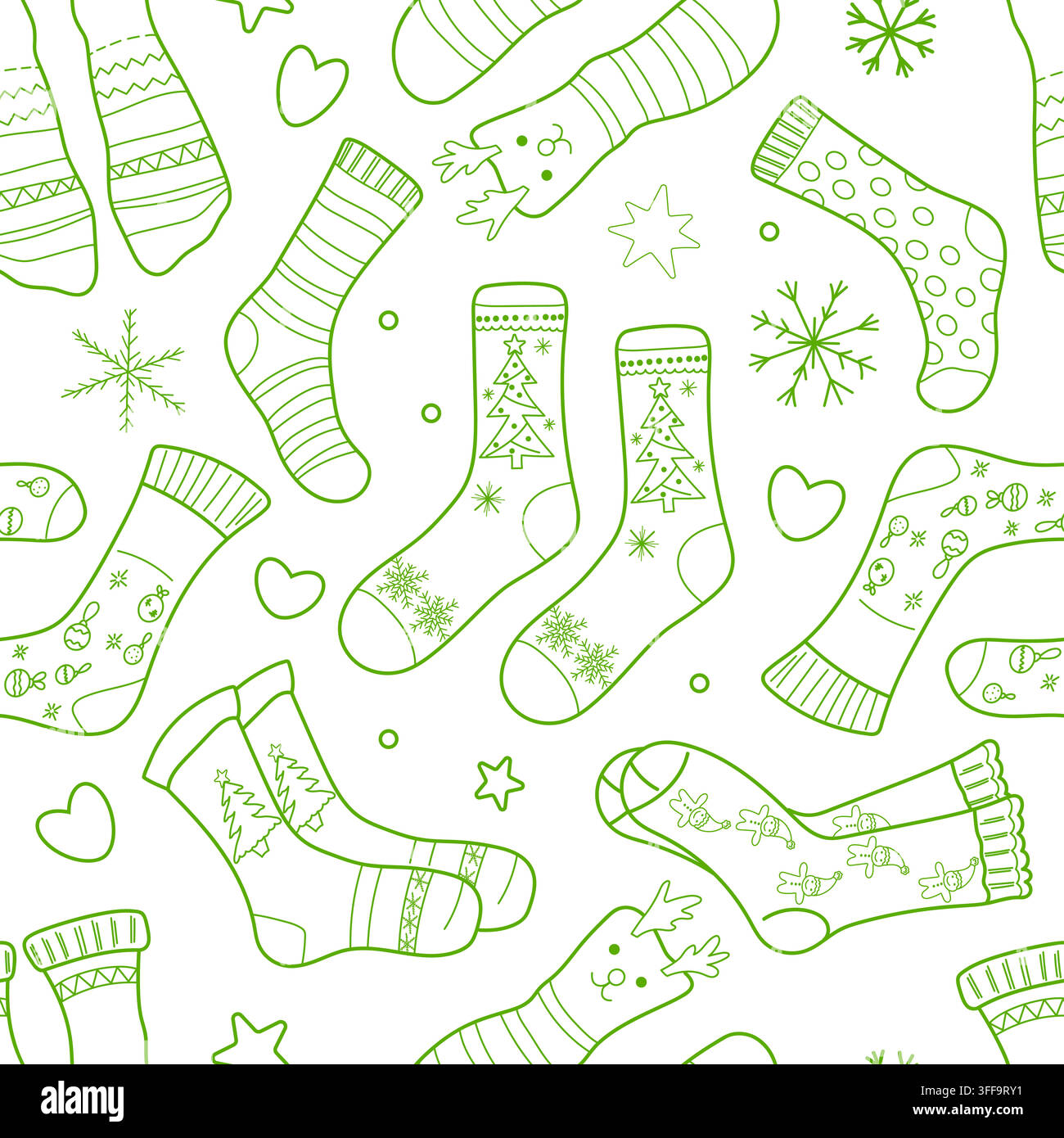 Christmas socks seamless pattern Stock Vector