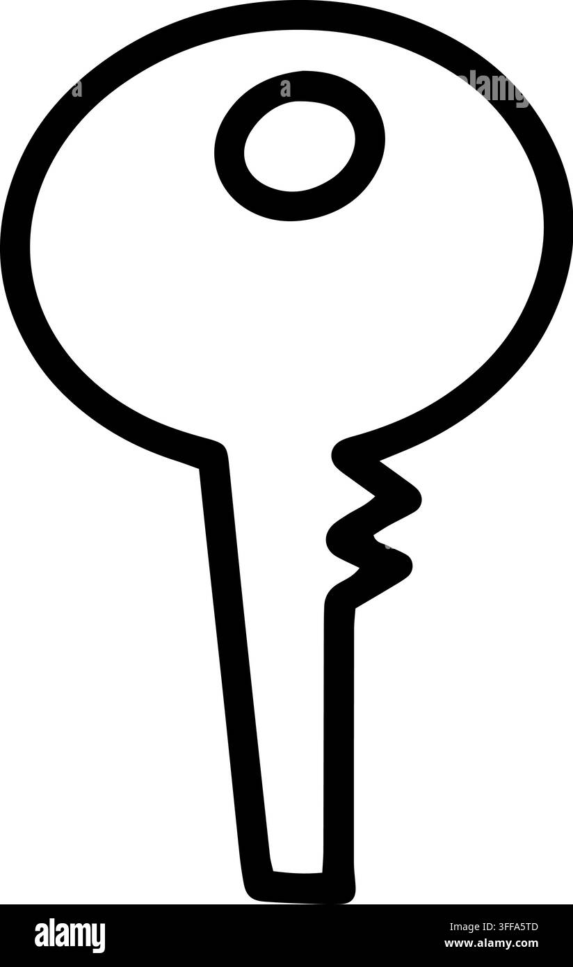 Minimalist white key outline icon hi-res stock photography and images ...