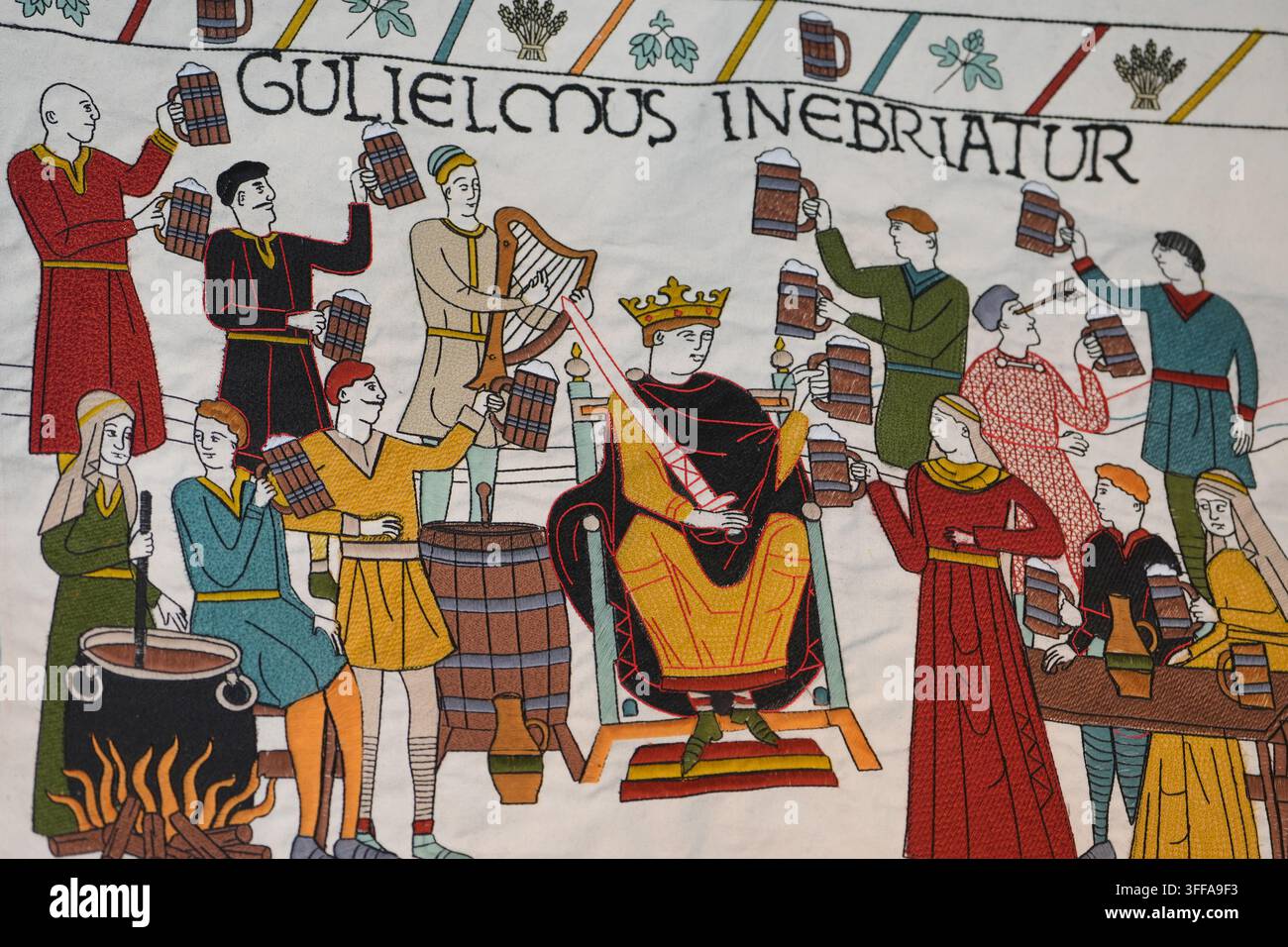 An eight-meter-long Beer Tapestry depicting the history of British beer ...