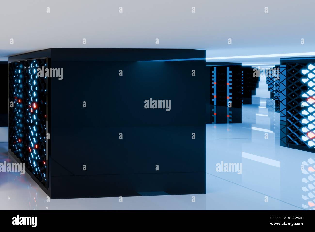 Render 3d enterprise Data center and cloud technology concept three-dimensional illustration Stock Photo