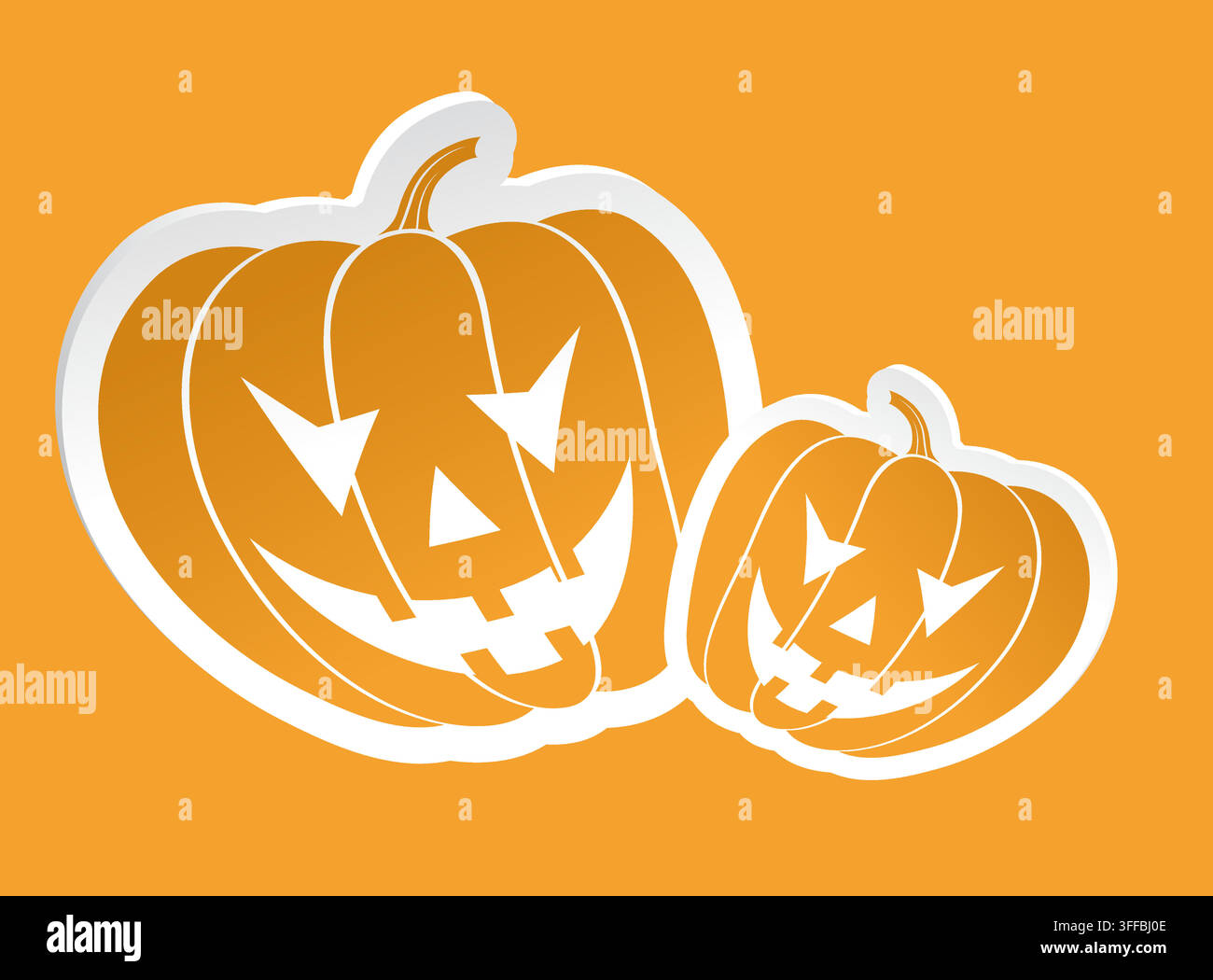 Halloween sticker with pumpkin, element for design, vector illustration Stock Vector