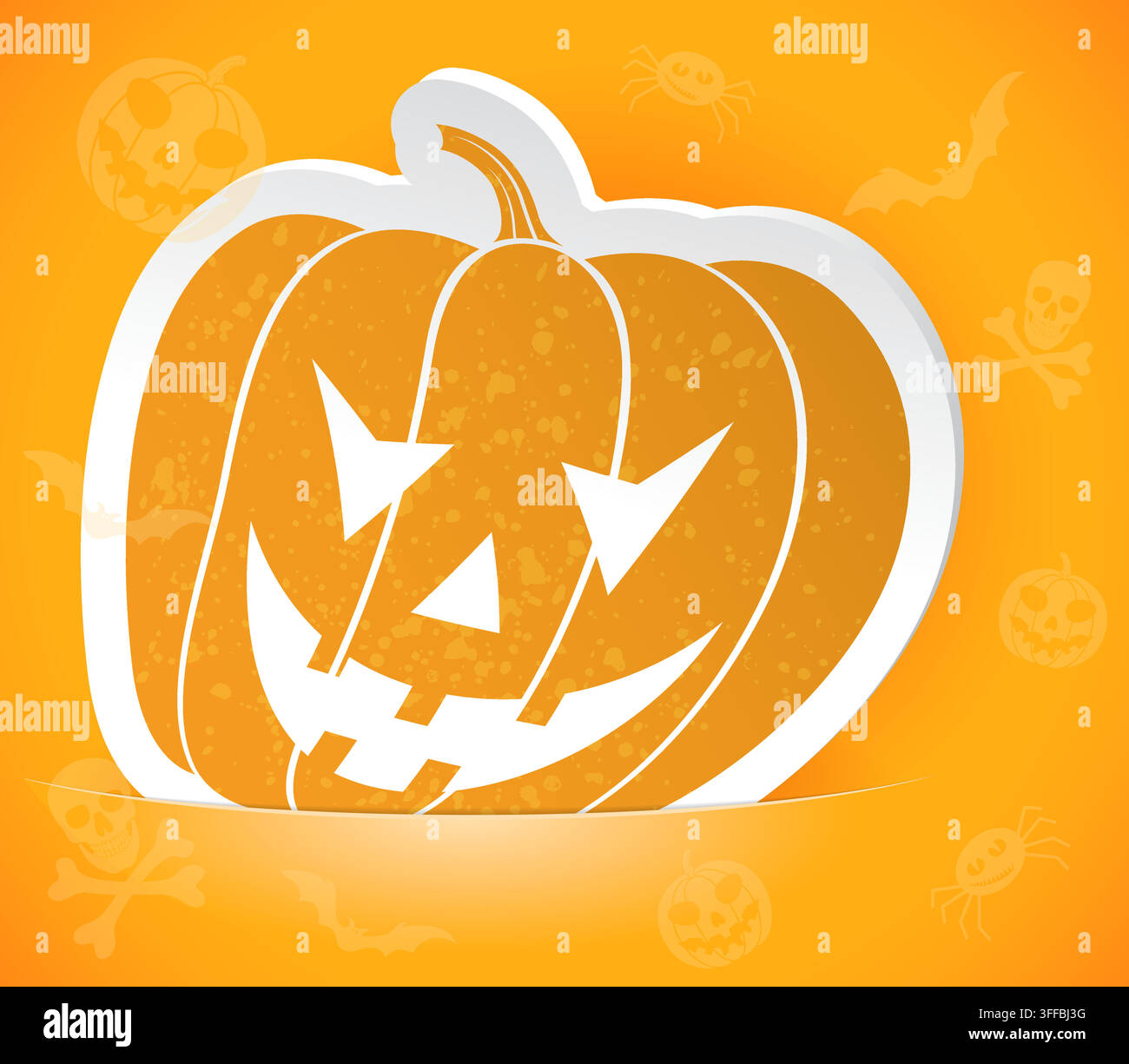 Halloween sticker with pumpkin, element for design, vector illustration Stock Vector