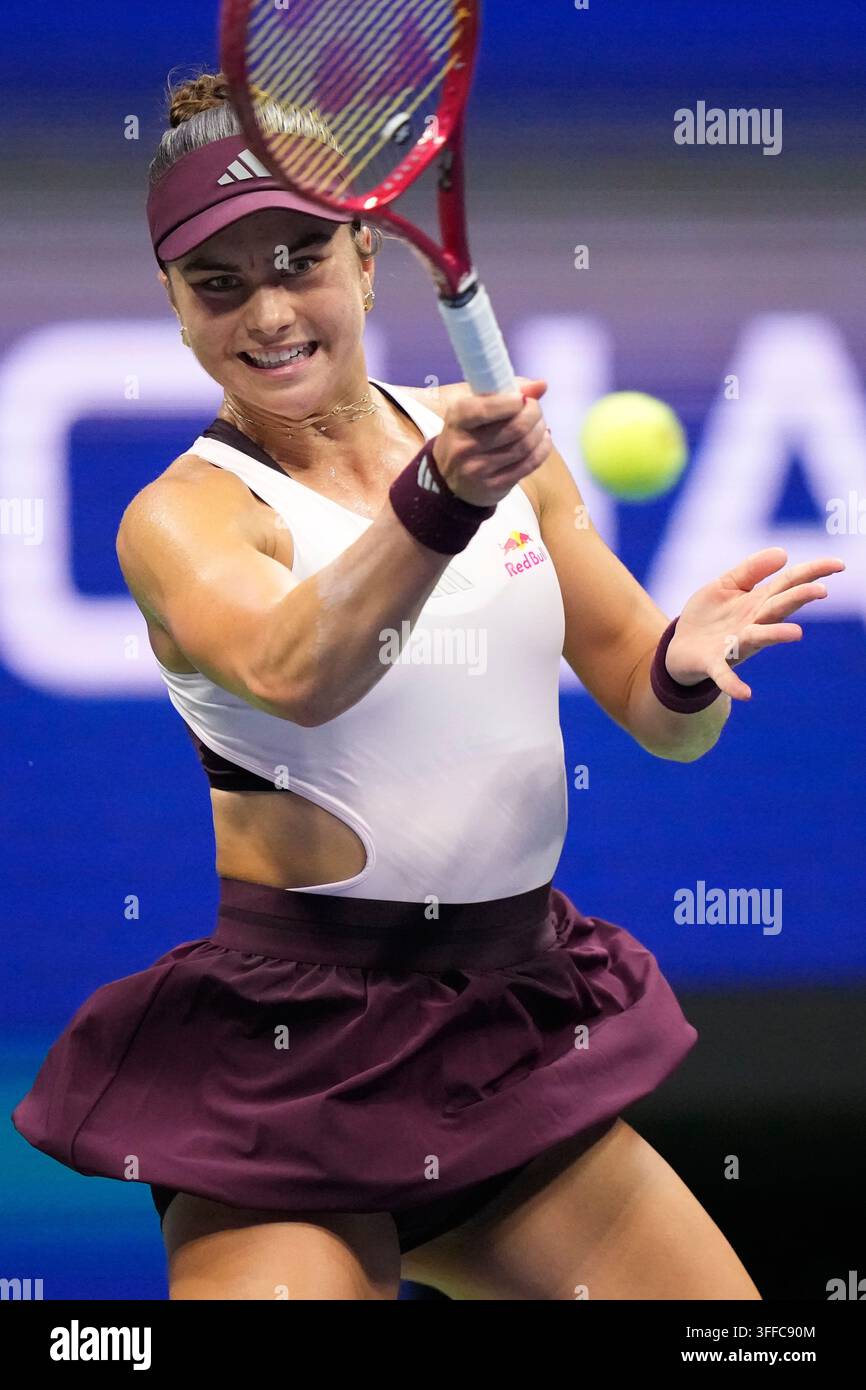 Iva Jovic Of The United States Returns The Ball To Coco Gauff Of The iva-jovic-of-the-united-states-returns-the-ball-to-coco-gauff-of-the