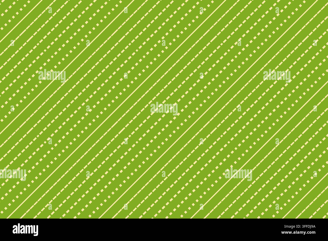 Green diagonal stripe seamless pattern vector background. Slanted dashed and solid lines texture for textile, apparel, and wrapping paper design. Stock Vector