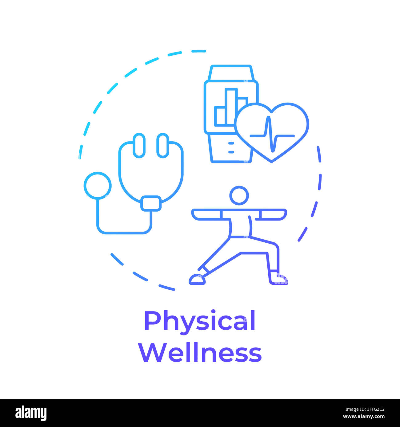 Physical wellness gradient outline concept icon Stock Vector