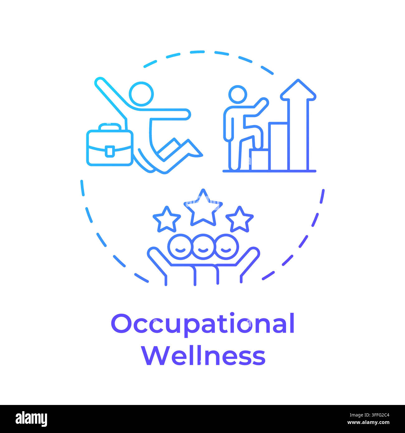 Occupational wellness gradient outline concept icon Stock Vector