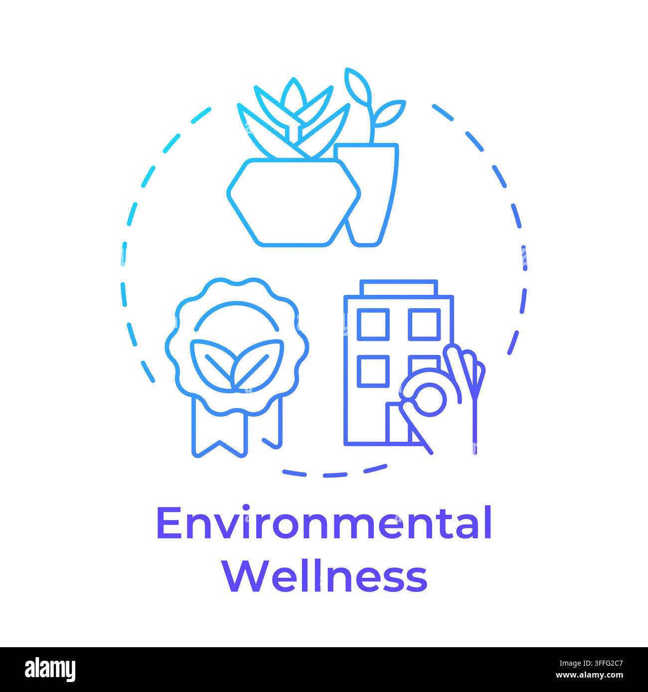 Environmental wellness gradient outline concept icon Stock Vector