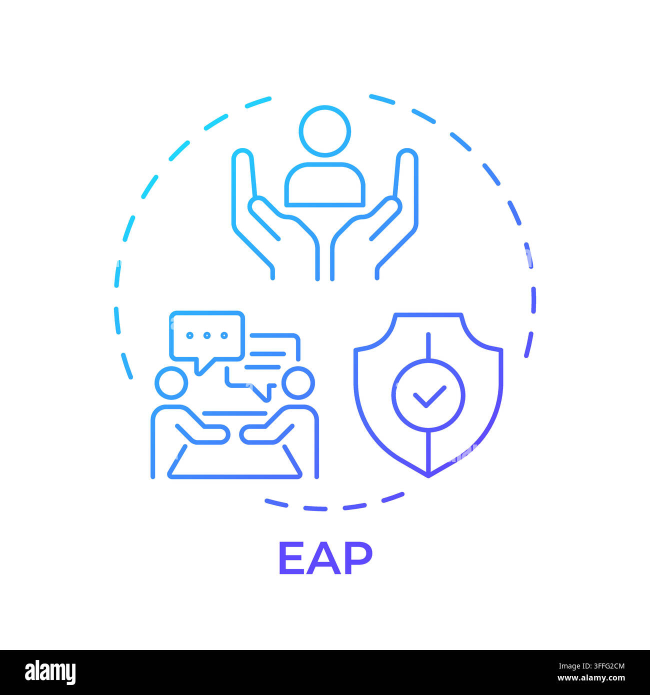 EAP gradient outline concept icon Stock Vector