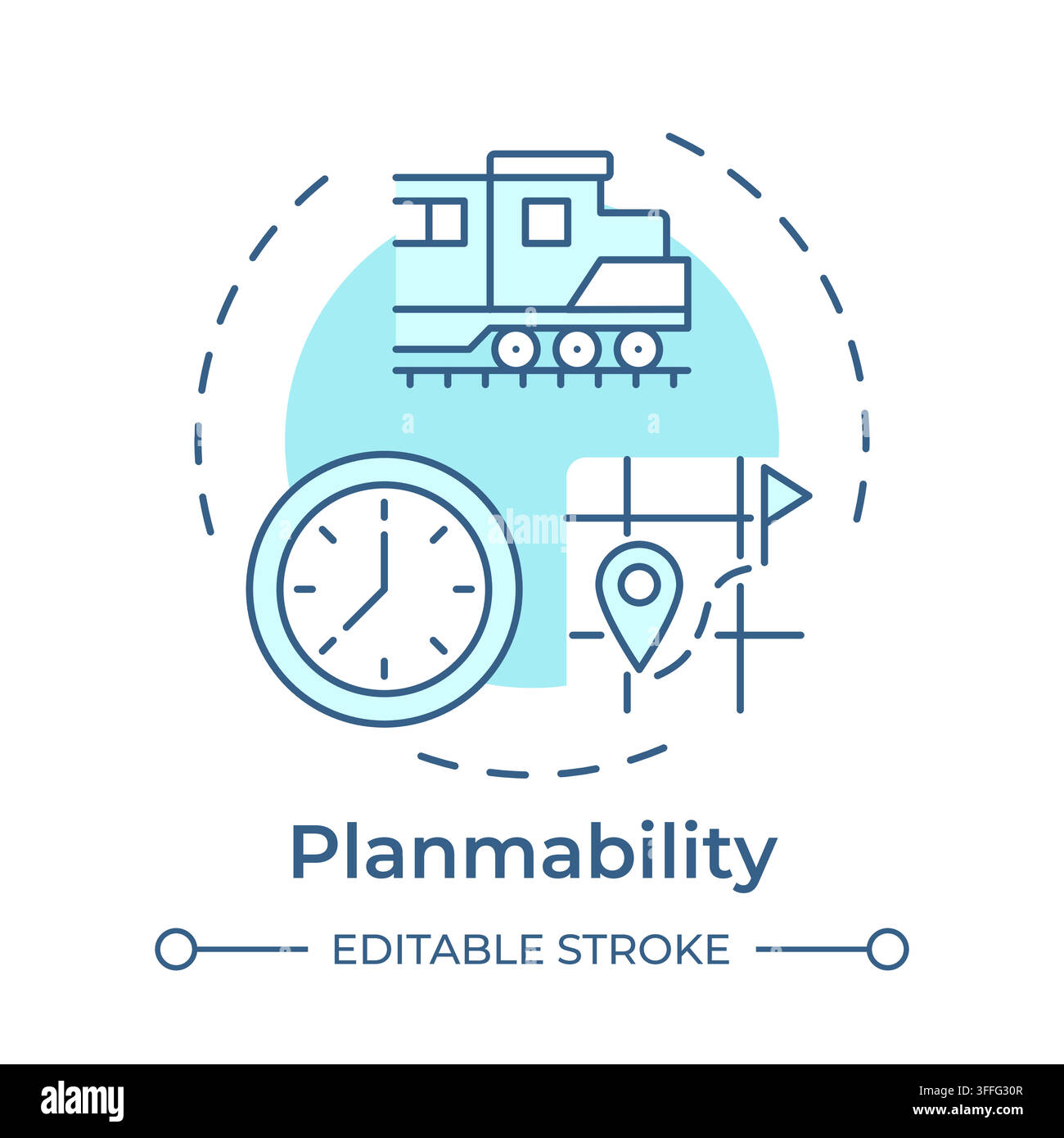 Planmability monochrome blue concept icon Stock Vector