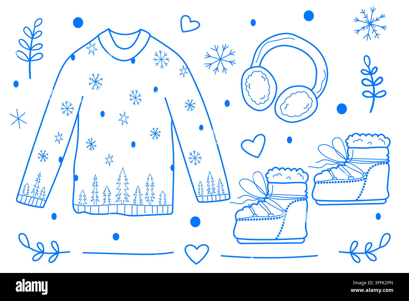 Winter clothing clipart collection  Stock Vector