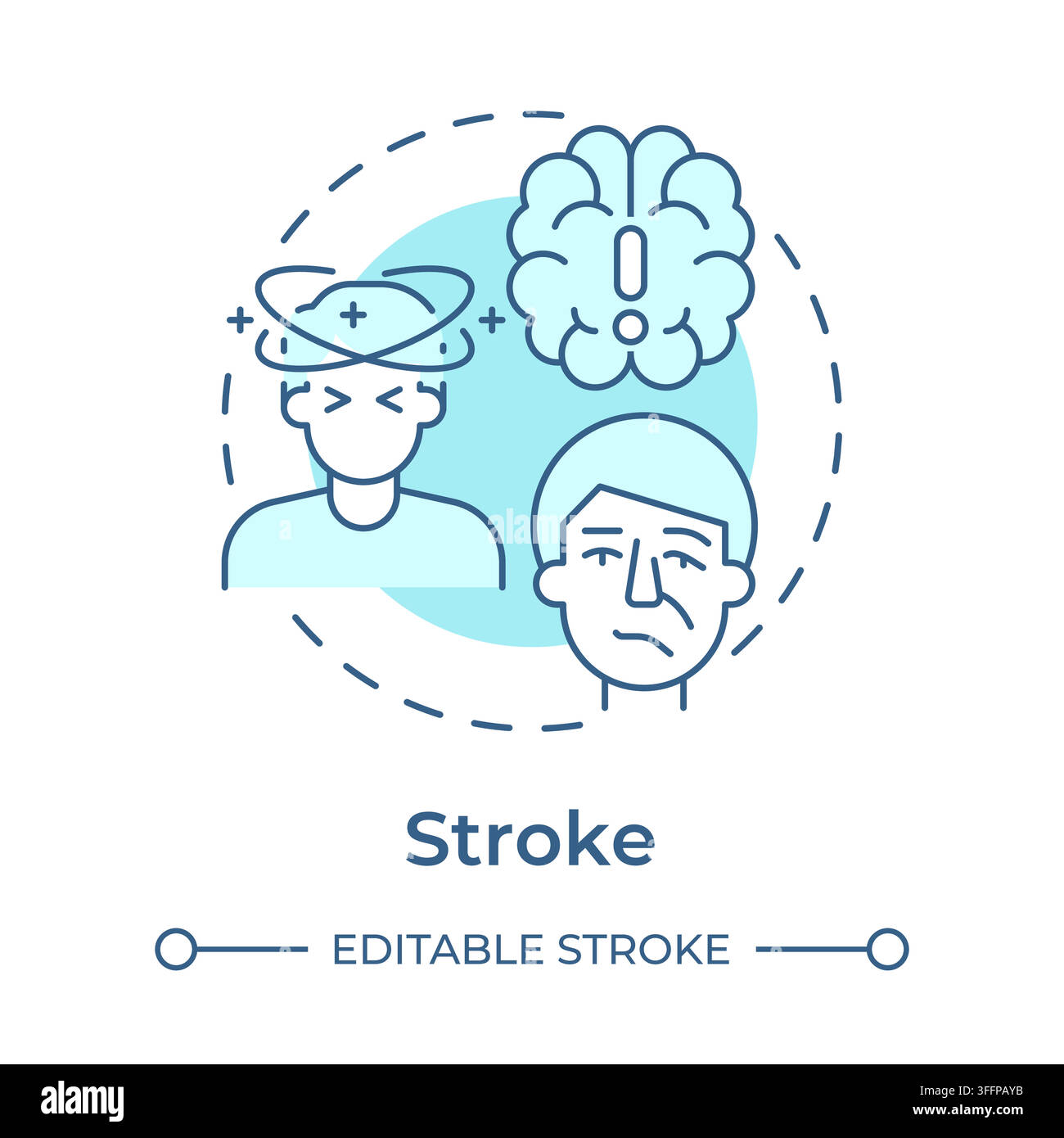 Aneurysm monochrome blue concept icon Stock Vector