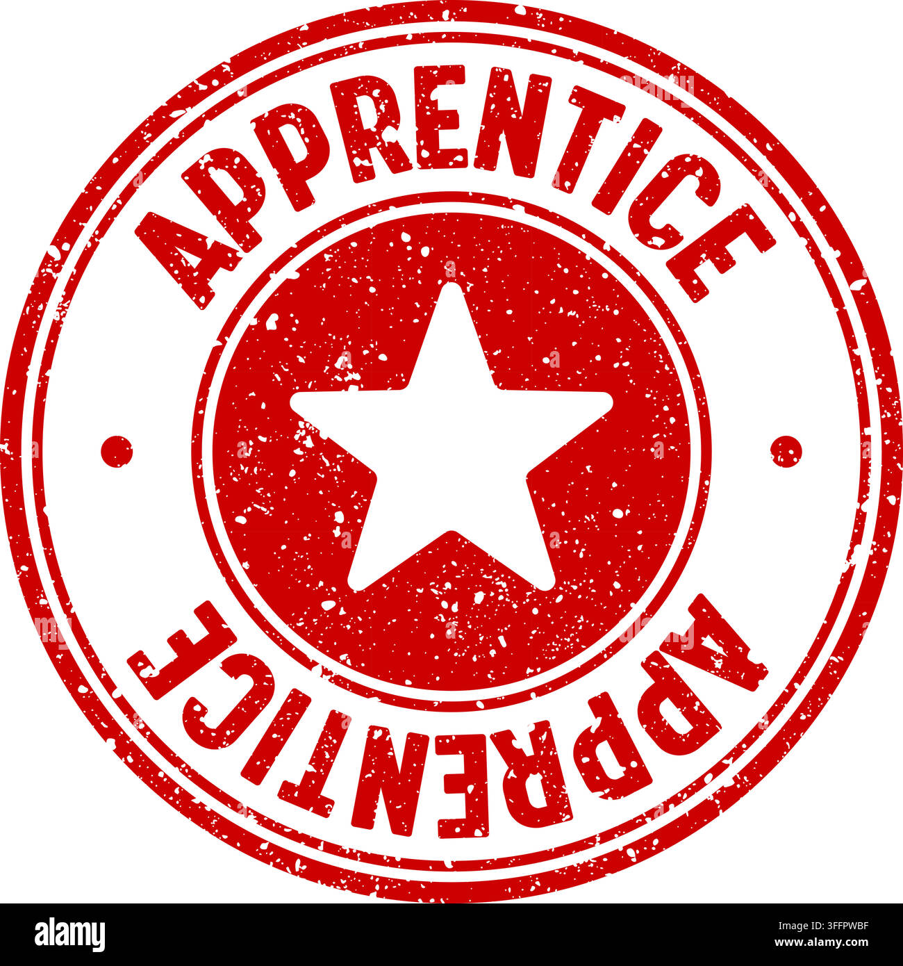 apprentice stamp. apprentice red round rubber stamp on transparent background Stock Vector