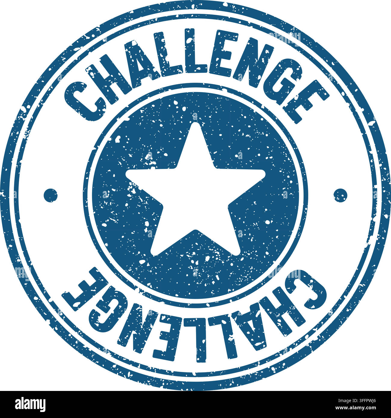 challenge stamp. challenge blue round rubber stamp on transparent background Stock Vector