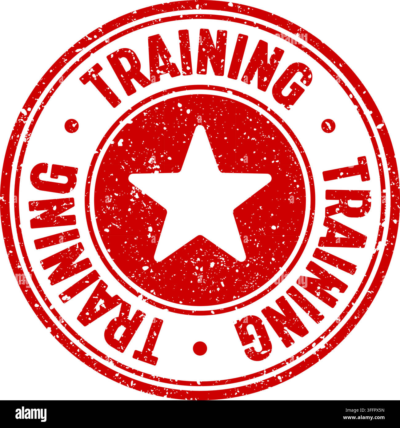 training stamp. training red round rubber stamp on transparent background Stock Vector