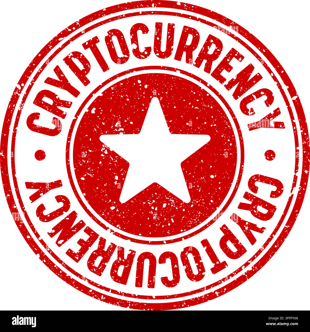 cryptocurrency stamp. cryptocurrency red round rubber stamp on transparent background Stock Vector