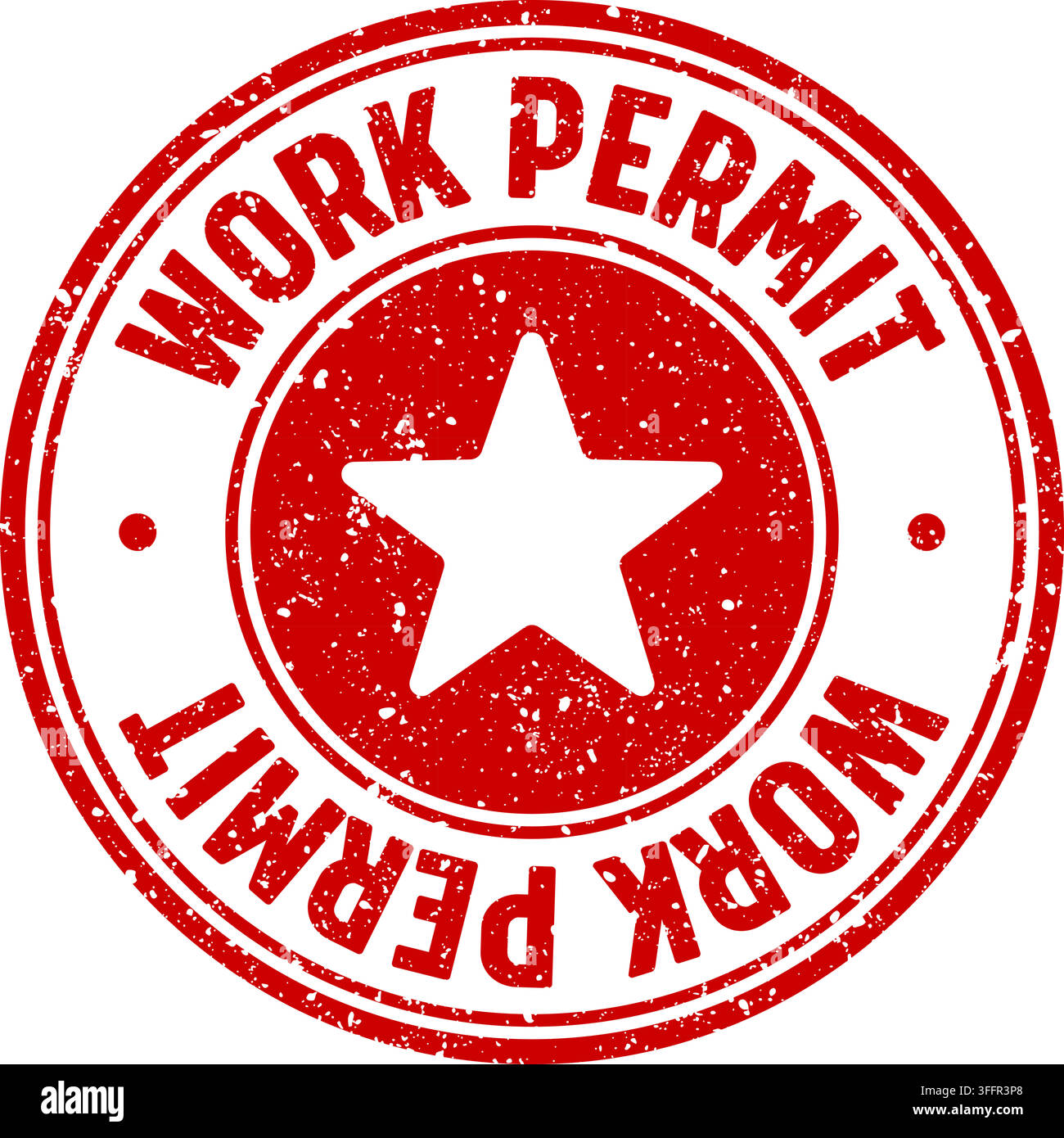 work permit stamp. work permit red round rubber stamp on transparent background Stock Vector