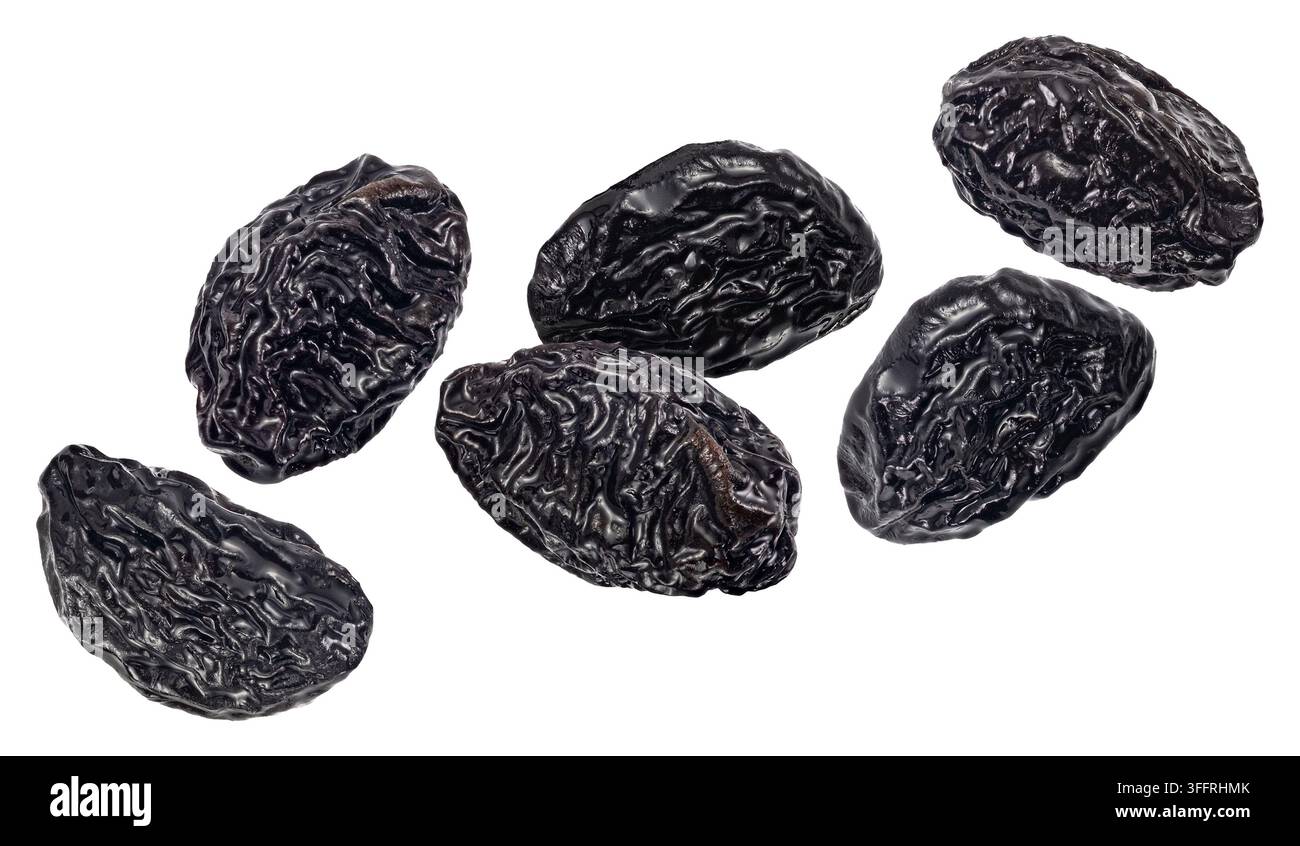 Prunes isolated on white background Stock Photo