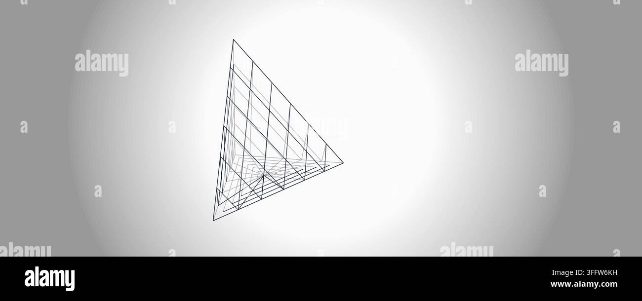 Wire Pyramid vector background with crisp scalable linework for microstock and commercial design projects. Stock Vector