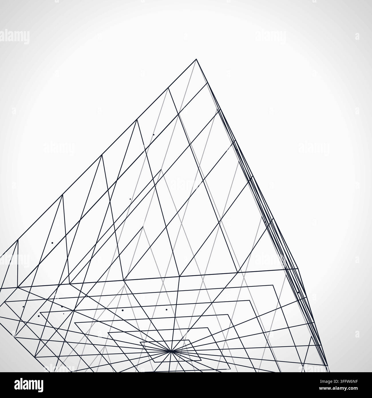 Wire Pyramid vector background with crisp scalable linework for microstock and commercial design projects. Stock Vector
