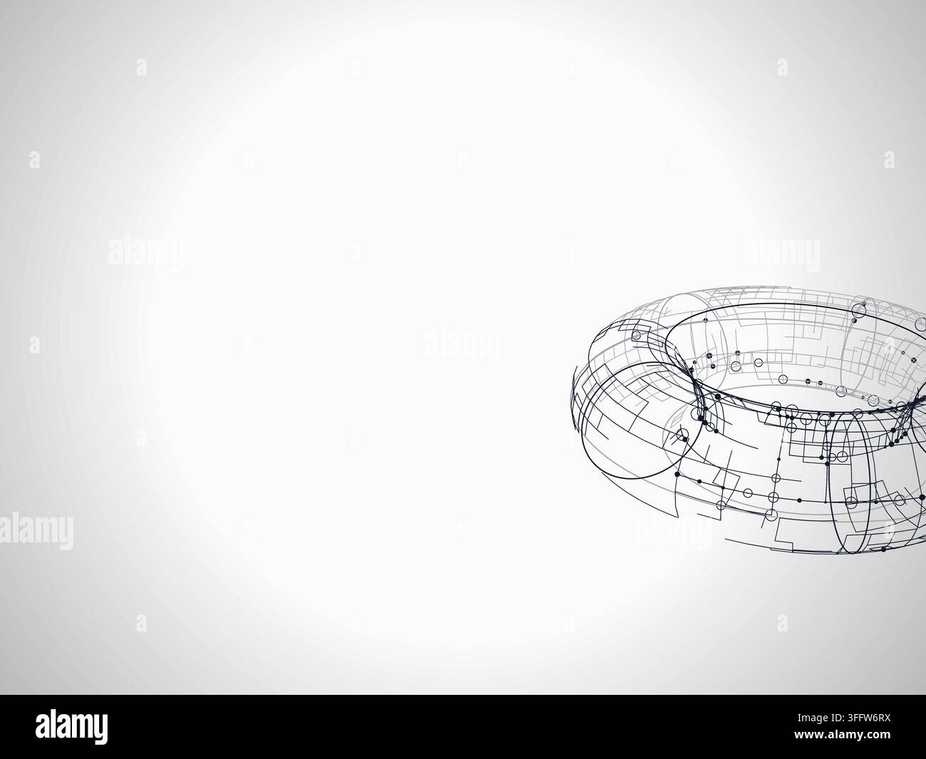 Wire Torus vector background with balanced copy space for microstock and commercial design projects. Stock Vector