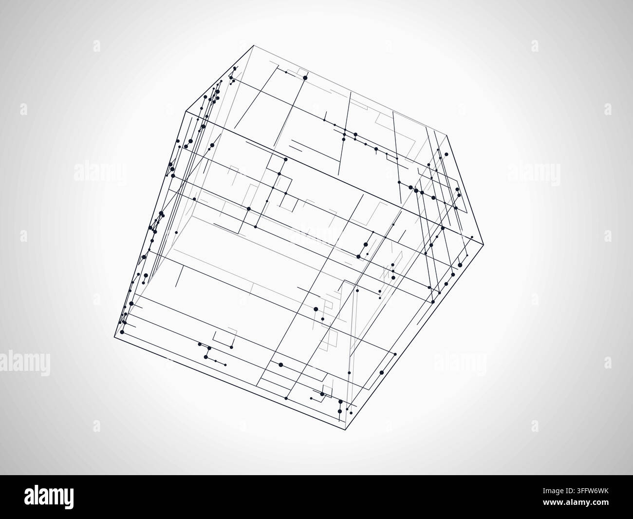 Wire Cube vector background with crisp scalable linework for microstock and commercial design projects. Stock Vector
